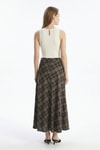 Siyah Ekose Desen Bel Lastikli Etek 3507-1