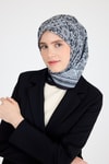 Siyah Etnik Desenli Eşarp 3013