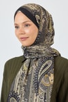 Siyah Etnik Desenli Şal 4012