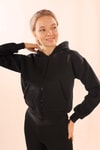 Siyah Fermuarlı Kısa Sweat 1783