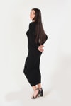 Siyah Fitilli Triko Elbise 2631