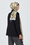 Siyah-Gold Retro Desenli Şal 5684