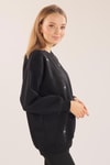 Siyah Göz Nakışlı Oversize Sweat 1543