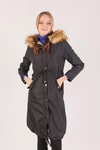 Siyah İçi Kürklü Mont 30075