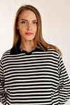 Siyah İnce Çizgi Polo Yaka Tunik 5345