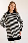 Siyah İnce Çizgi Polo Yaka Tunik 5345