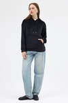 Siyah Kadın Peluş Kanguru Cepli Kapüşonlu Sweatshirt 3061A