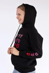 Siyah Kalp Nakışlı Sweat 9154M