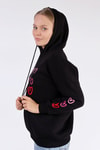 Siyah Kalp Nakışlı Sweat 9154M
