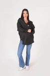 Siyah Kapitone Oversize Ceket 1017