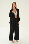 Siyah Kimono Pantolon Takım 6657A