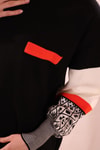 Siyah Kol Desenli Kazak 2266