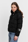 Siyah Kol Puffer Winter Yazı Mont 3020
