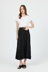 Siyah Kraşlı Kırışık Kumaş Etek 9470