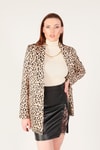 Siyah Leopar Desenli Ceket 9206