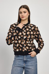 Siyah Leopar Detay Triko Hırka 24367