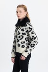 Siyah Leopar Kürklü Leopar Hırka 22289