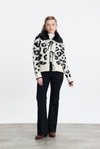 Siyah Leopar Kürklü Leopar Hırka 22289