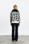 Siyah Leopar Kürklü Leopar Hırka 22289