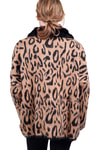 Siyah Leopar Yakası Kürklü Hırka 22288