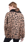 Siyah Leopar Yakası Kürklü Hırka 22288