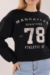 Siyah Manhattan Baskılı Sweat 3110