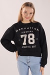 Siyah Manhattan Baskılı Sweat 3110