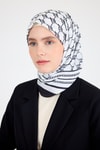 Siyah Monogram Desenli Eşarp 3015