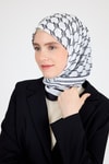 Siyah Monogram Desenli Eşarp 3015