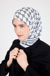 Siyah Monogram Desenli Eşarp 3015
