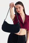 Siyah Oval Baget Çanta 3001