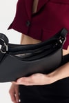 Siyah Oval Baget Çanta 3001