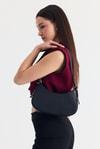 Siyah Oval Baget Çanta 3001