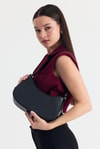 Siyah Oval Baget Çanta 3001