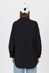 Siyah Oversize Basic Uzun Gömlek 4664A