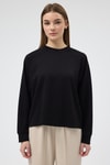 Siyah Oversize Bisiklet Yaka Kadın Sweat 8251A