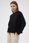 Siyah Oversize Bisiklet Yaka Kadın Sweat 8251A
