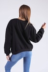 Siyah Oversize Bisiklet Yaka Sweat 8138M