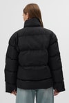 Siyah Oversize Dik Yaka Şişme Mont 4010