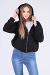 Siyah Oversize Fermuarlı Sweat 8125M