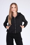 Siyah Oversize Fermuarlı Sweat 8126M