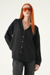 Siyah Oversize Gömlek 2893