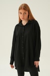 Siyah Oversize Gömlek 6644-1