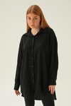 Siyah Oversize Gömlek 6644-1