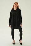 Siyah Oversize Gömlek 6644-1