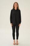 Siyah Oversize Gömlek 6885A
