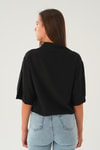Siyah Oversize Kısa Gömlek 4159A
