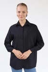 Siyah Oversize Klasik Gömlek 4305A