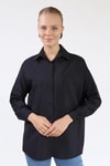 Siyah Oversize Klasik Gömlek 4305A