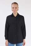 Siyah Oversize Klasik Gömlek 4305A